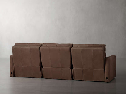 Rowland Tailored Leather Three-Piece Motion Modular Sofa