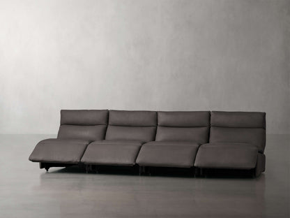 Rowland Tailored Leather Four-Piece Armless Motion Modular Sofa