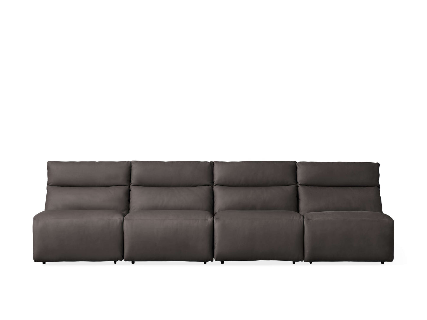 Rowland Tailored Leather Four-Piece Armless Motion Modular Sofa