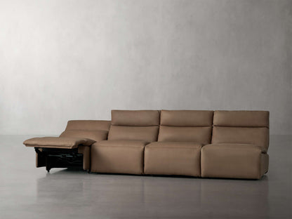 Rowland Tailored Leather Four-Piece Armless Motion Modular Sofa