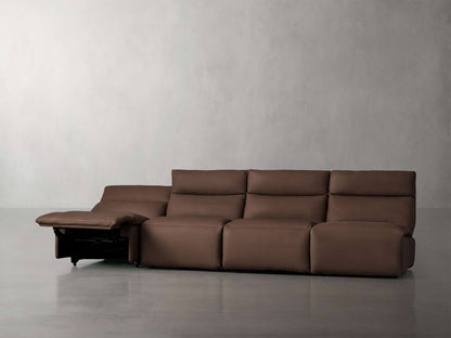 Rowland Tailored Leather Four-Piece Armless Motion Modular Sofa