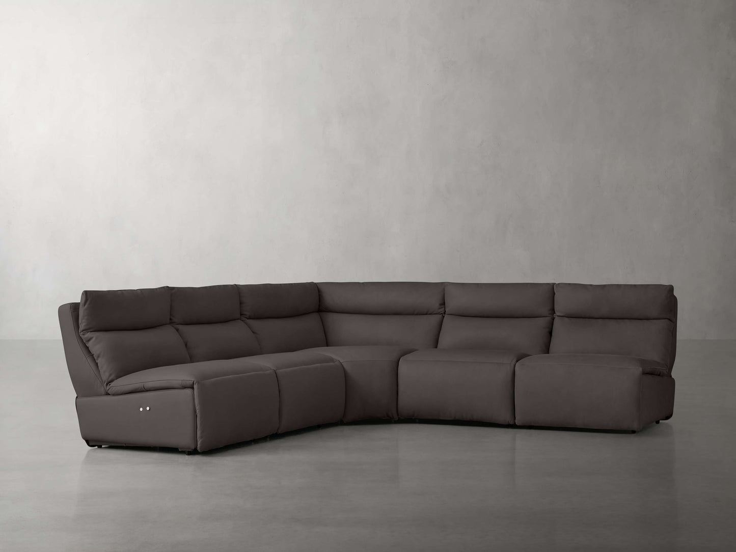 Rowland Tailored Leather Five-Piece Armless Motion Corner Sectional