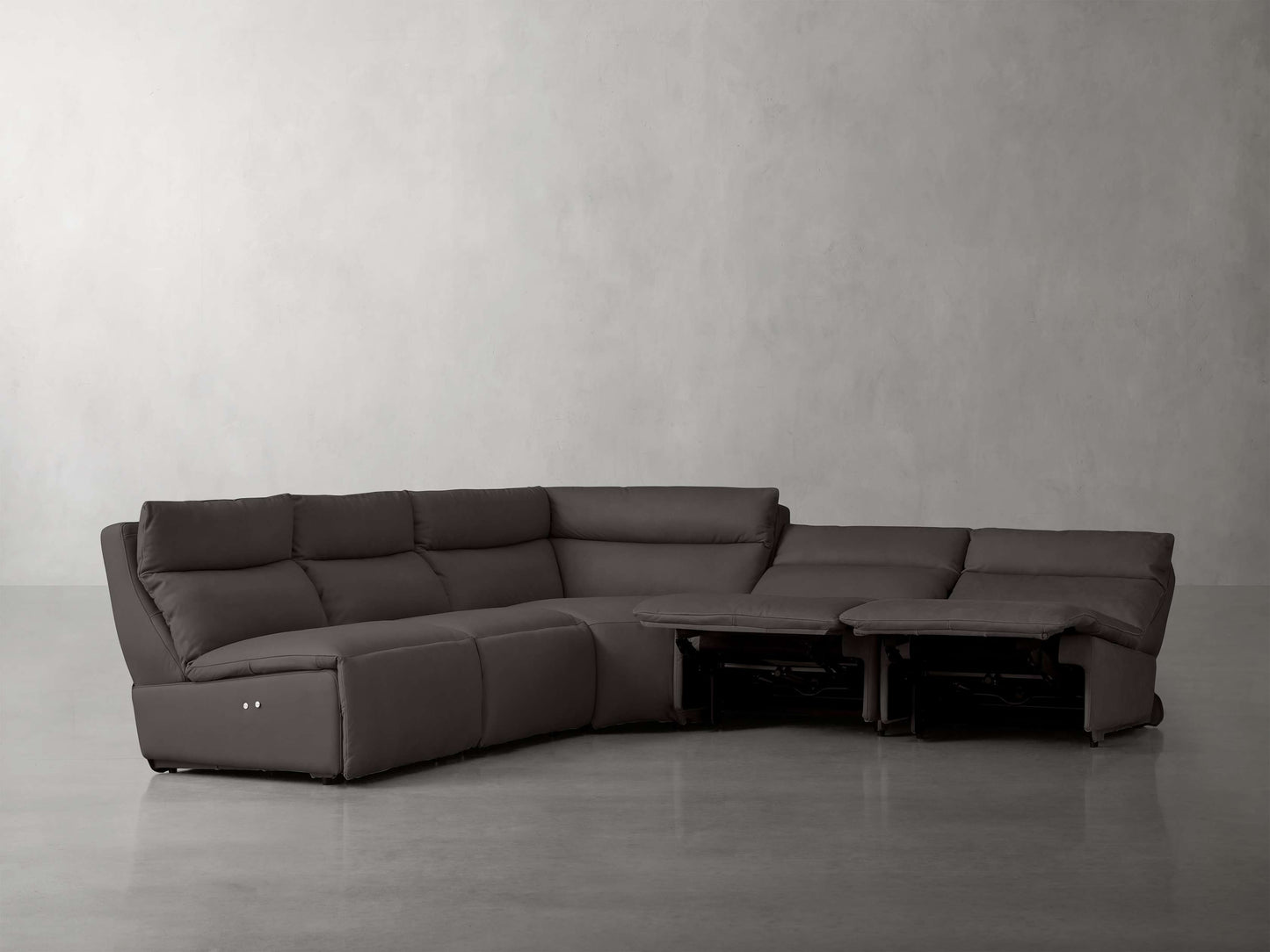 Rowland Tailored Leather Five-Piece Armless Motion Corner Sectional