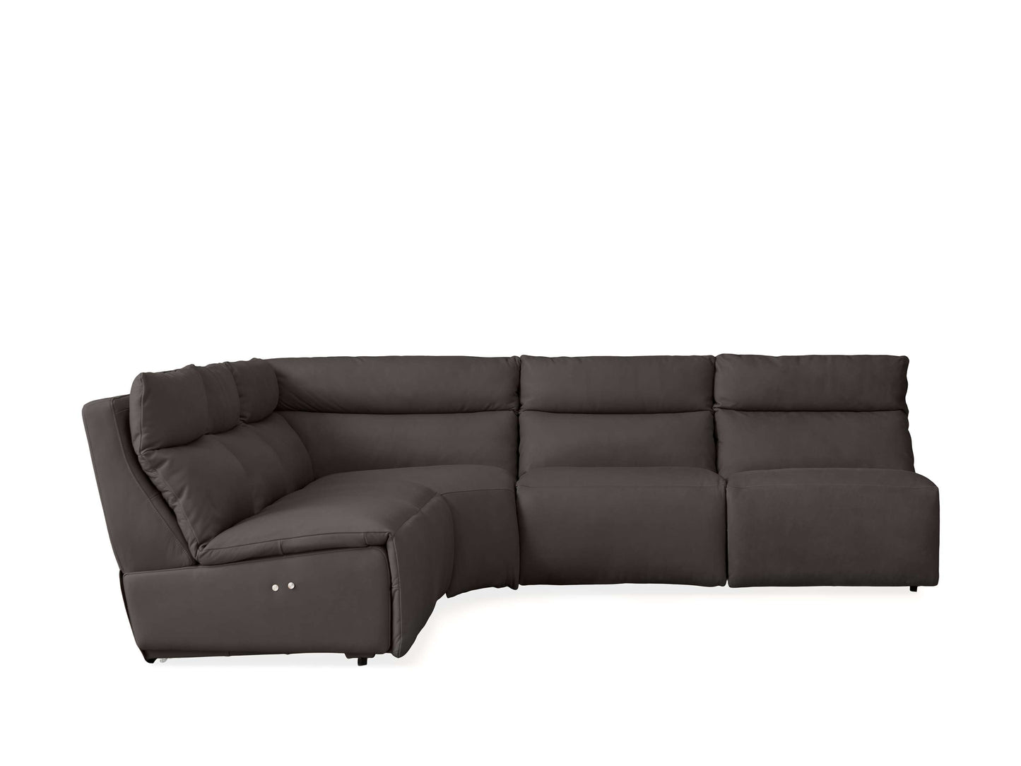 Rowland Tailored Leather Five-Piece Armless Motion Corner Sectional