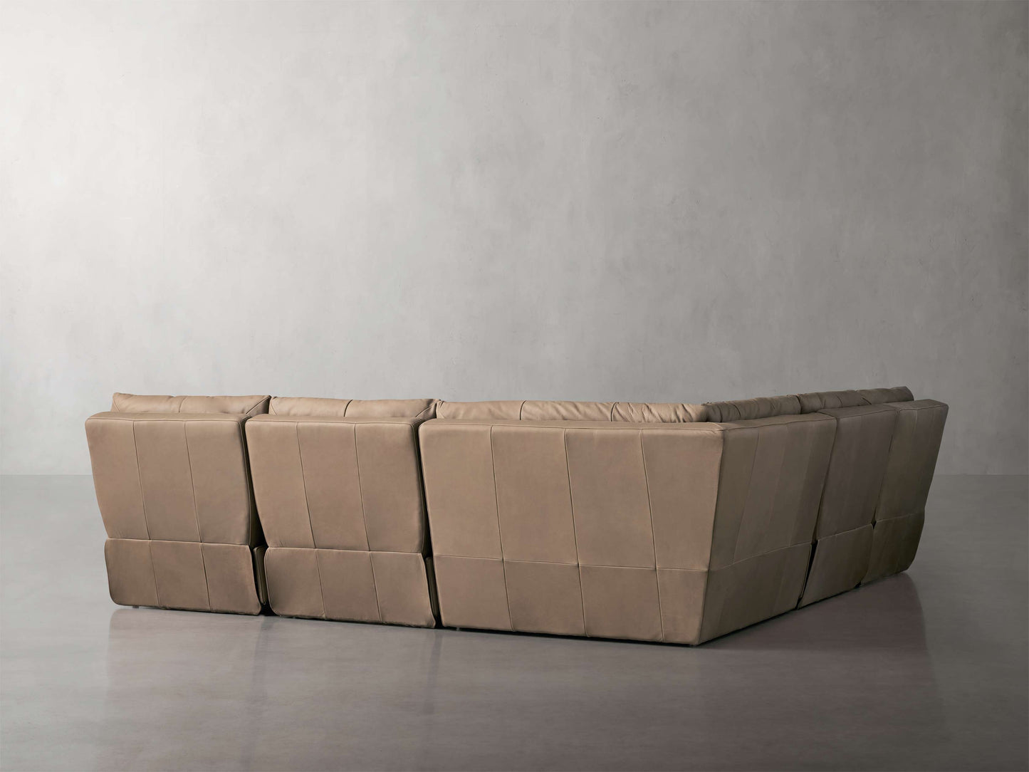 Rowland Tailored Leather Five-Piece Armless Motion Corner Sectional