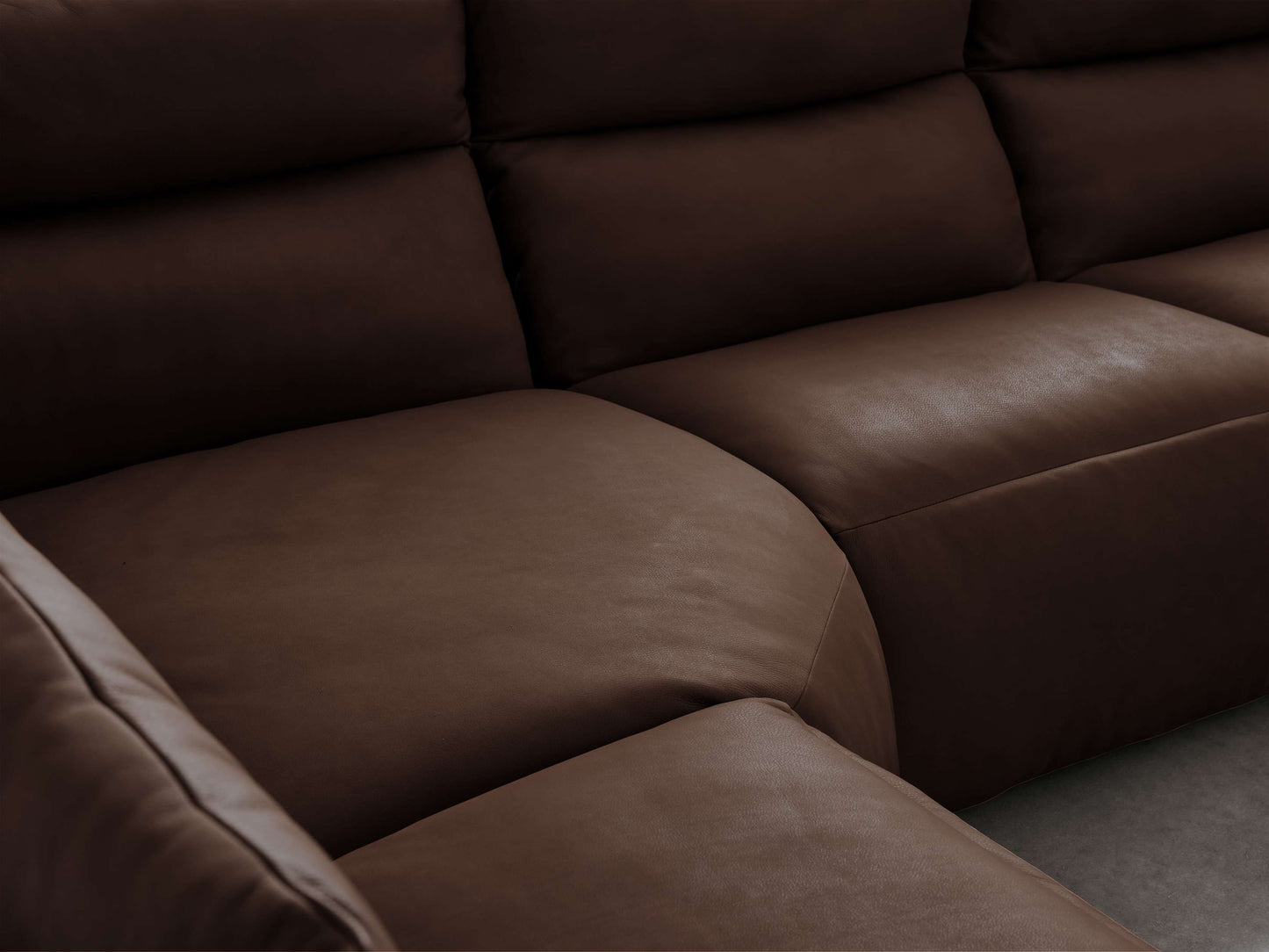 Rowland Tailored Leather Five-Piece Armless Motion Corner Sectional