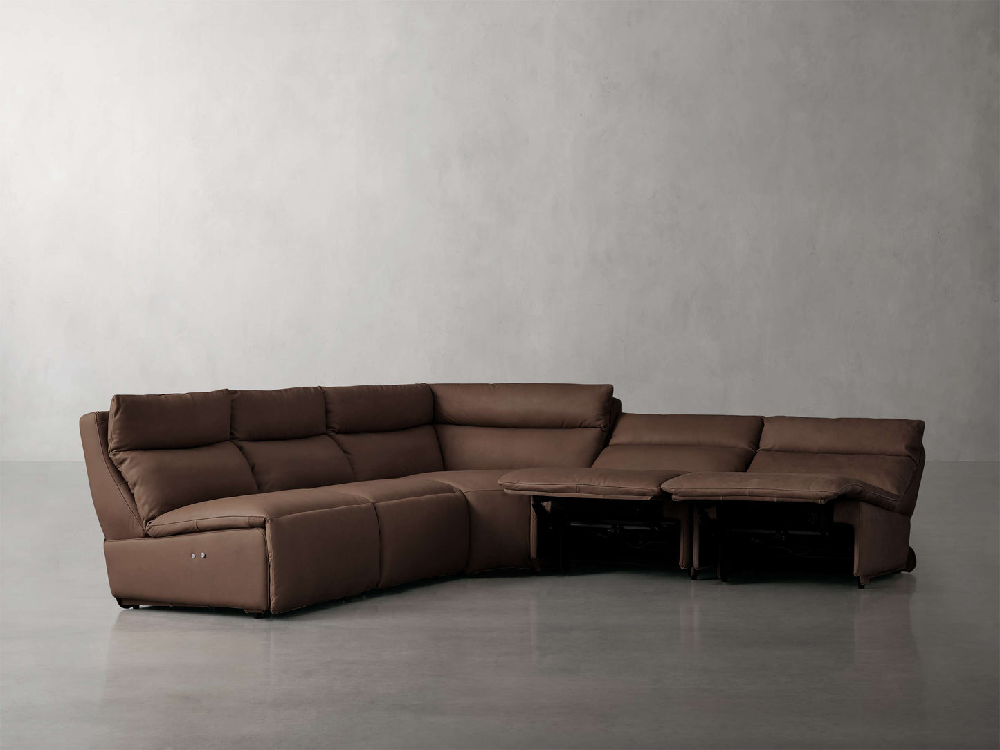 Rowland Tailored Leather Five-Piece Armless Motion Corner Sectional