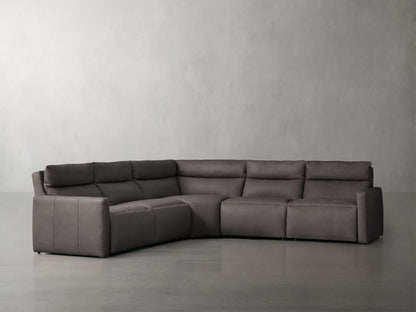 Rowland Tailored Leather Five-Piece Motion Corner Sectional