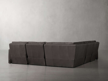 Rowland Tailored Leather Five-Piece Motion Corner Sectional