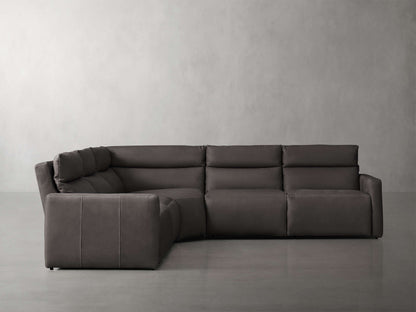 Rowland Tailored Leather Five-Piece Motion Corner Sectional