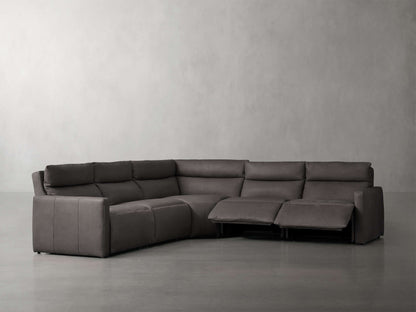 Rowland Tailored Leather Five-Piece Motion Corner Sectional