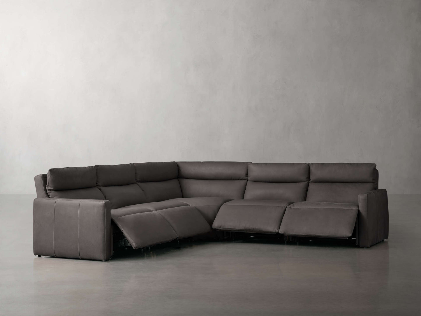 Rowland Tailored Leather Five-Piece Motion Corner Sectional