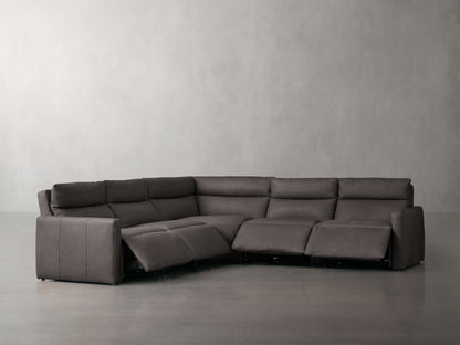 Rowland Tailored Leather Five-Piece Motion Corner Sectional