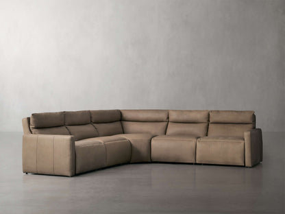 Rowland Tailored Leather Five-Piece Motion Corner Sectional