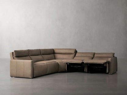 Rowland Tailored Leather Five-Piece Motion Corner Sectional