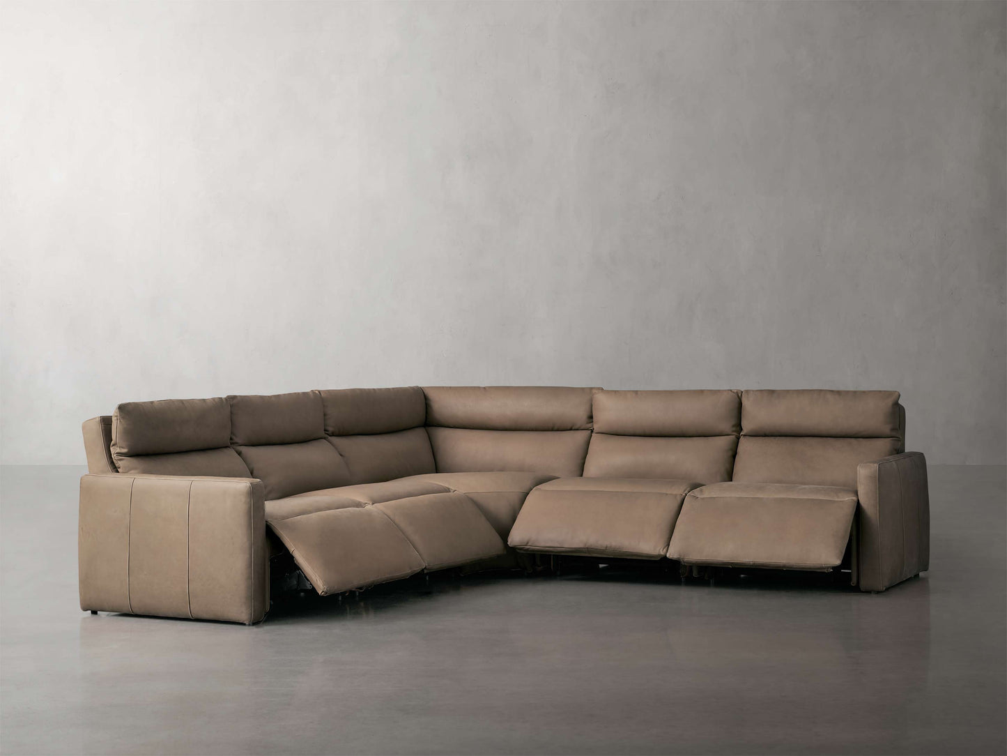 Rowland Tailored Leather Five-Piece Motion Corner Sectional