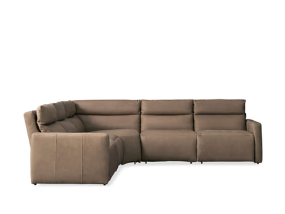 Rowland Tailored Leather Five-Piece Motion Corner Sectional