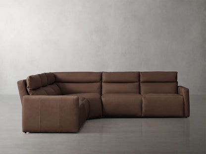 Rowland Tailored Leather Five-Piece Motion Corner Sectional