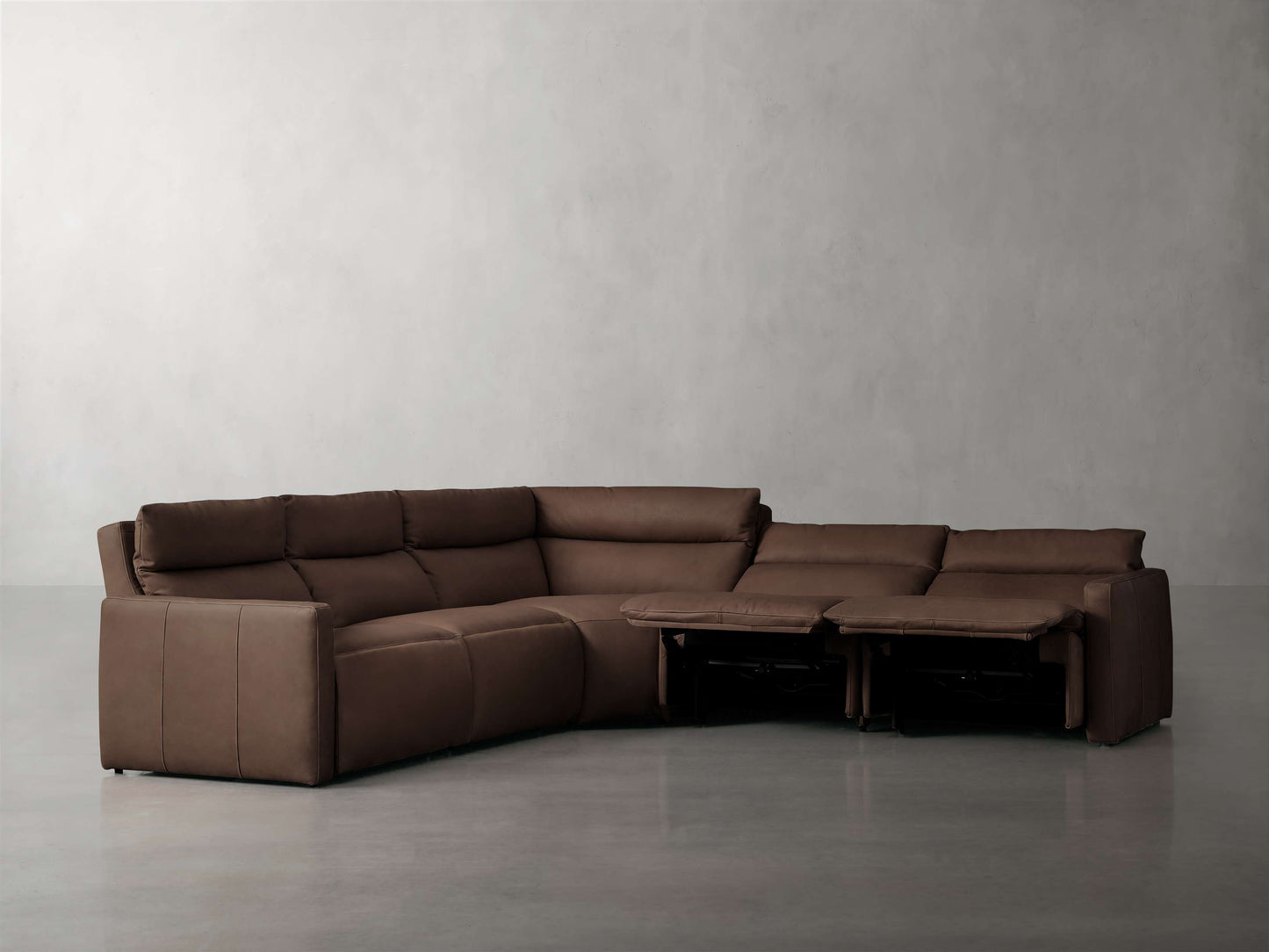 Rowland Tailored Leather Five-Piece Motion Corner Sectional
