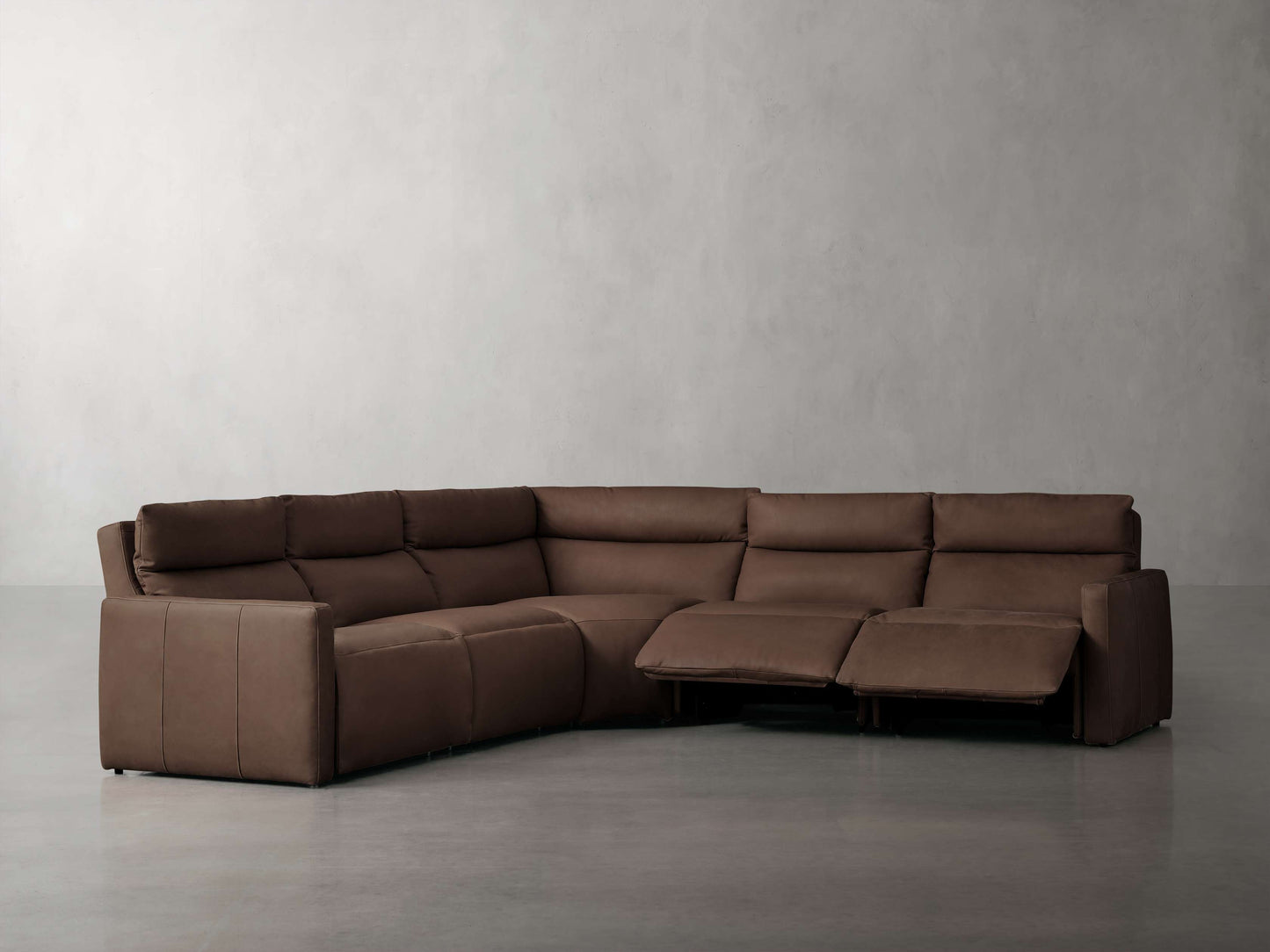 Rowland Tailored Leather Five-Piece Motion Corner Sectional