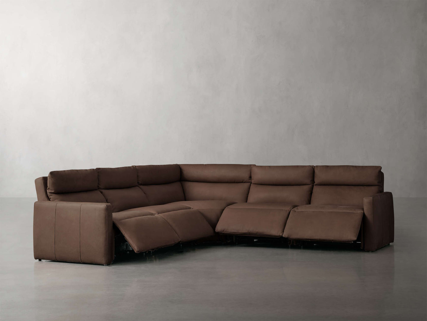 Rowland Tailored Leather Five-Piece Motion Corner Sectional
