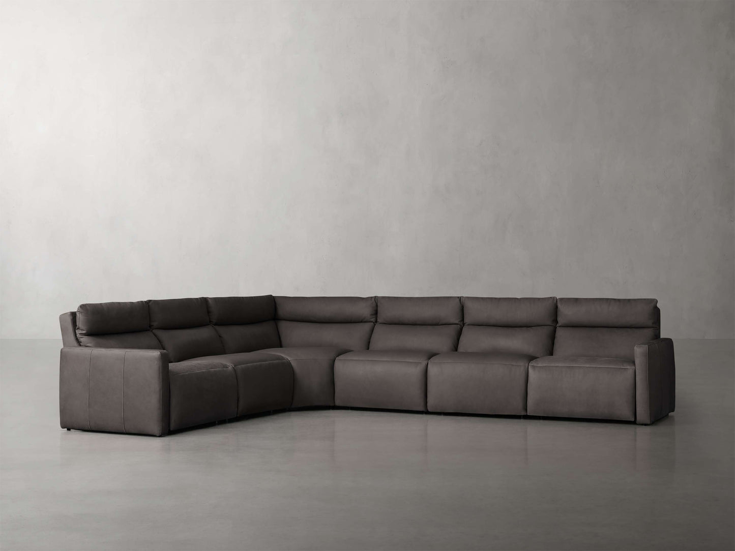 Rowland Tailored Leather Six-Piece Motion Sectional