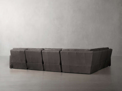 Rowland Tailored Leather Six-Piece Motion Sectional