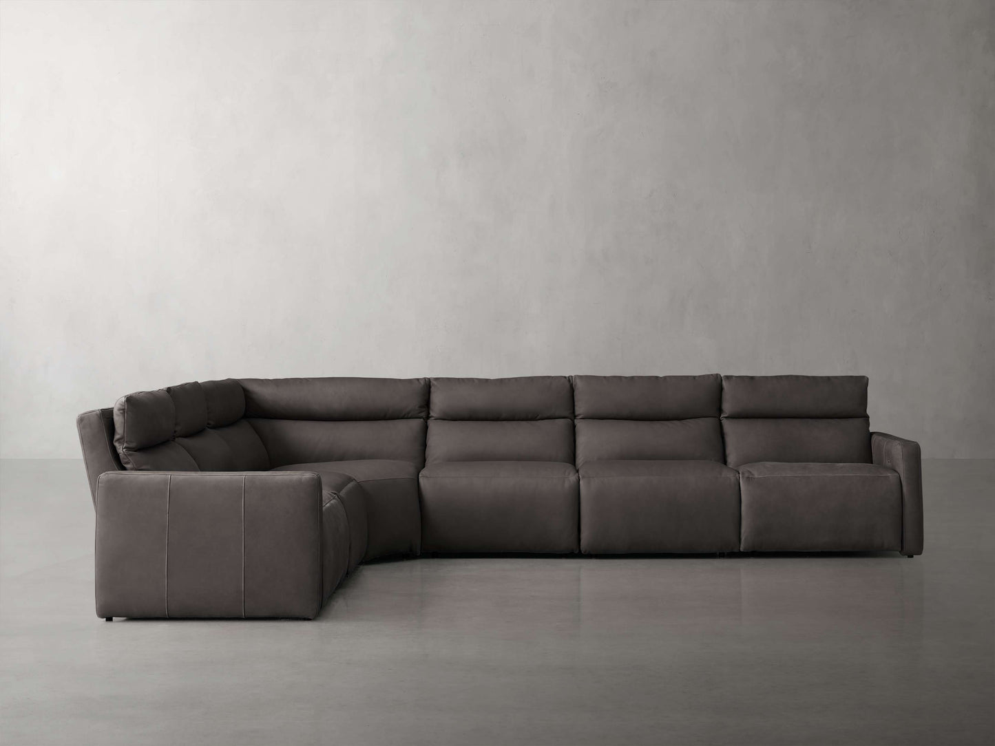 Rowland Tailored Leather Six-Piece Motion Sectional