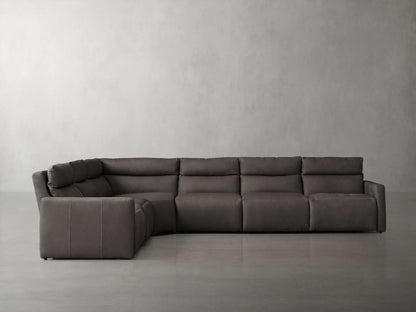 Rowland Tailored Leather Six-Piece Motion Sectional