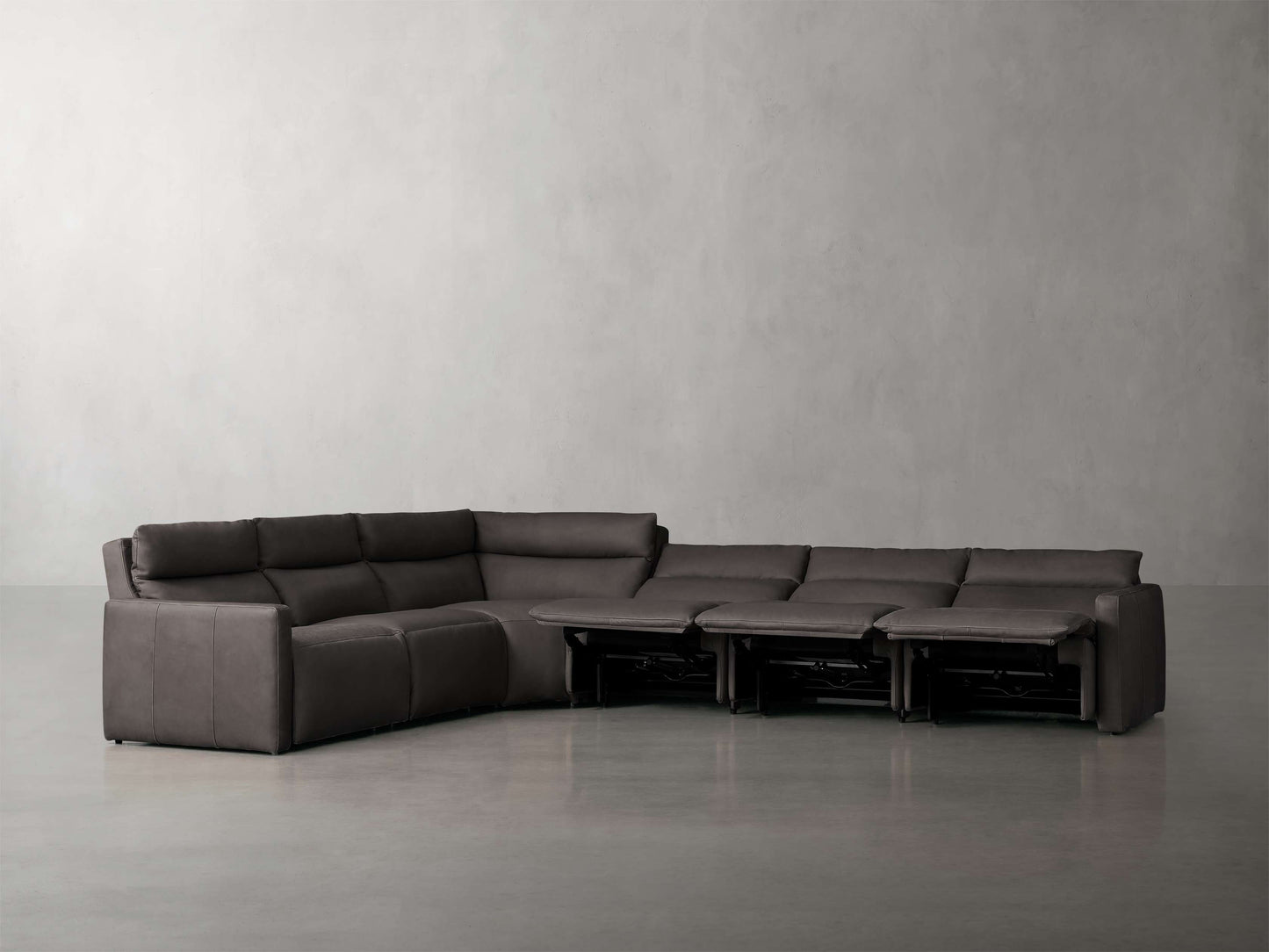Rowland Tailored Leather Six-Piece Motion Sectional