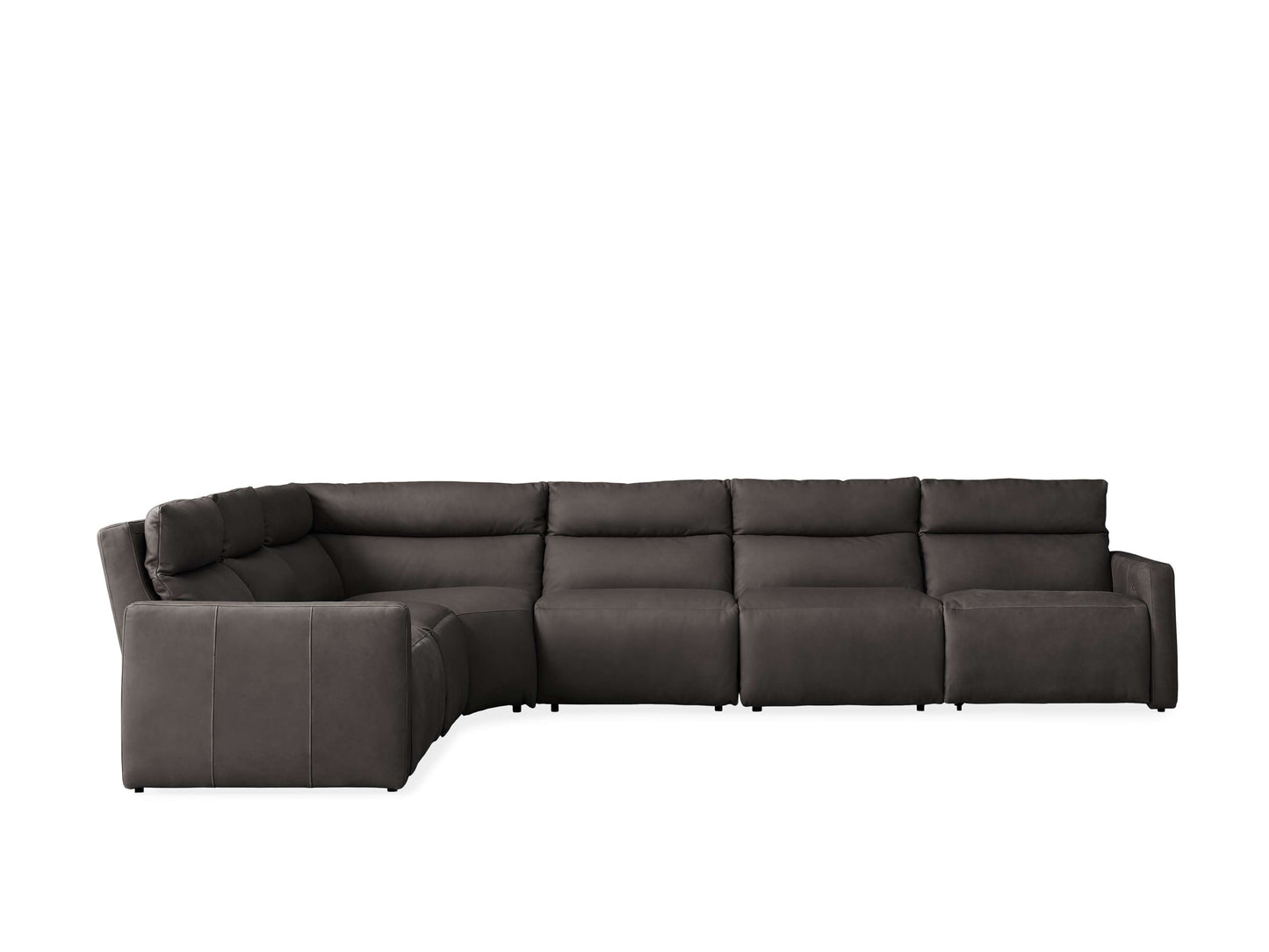 Rowland Tailored Leather Six-Piece Motion Sectional
