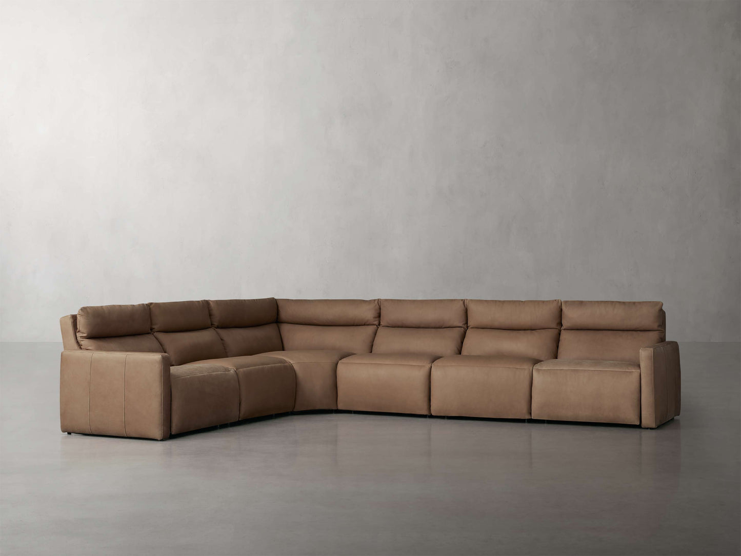 Rowland Tailored Leather Six-Piece Motion Sectional