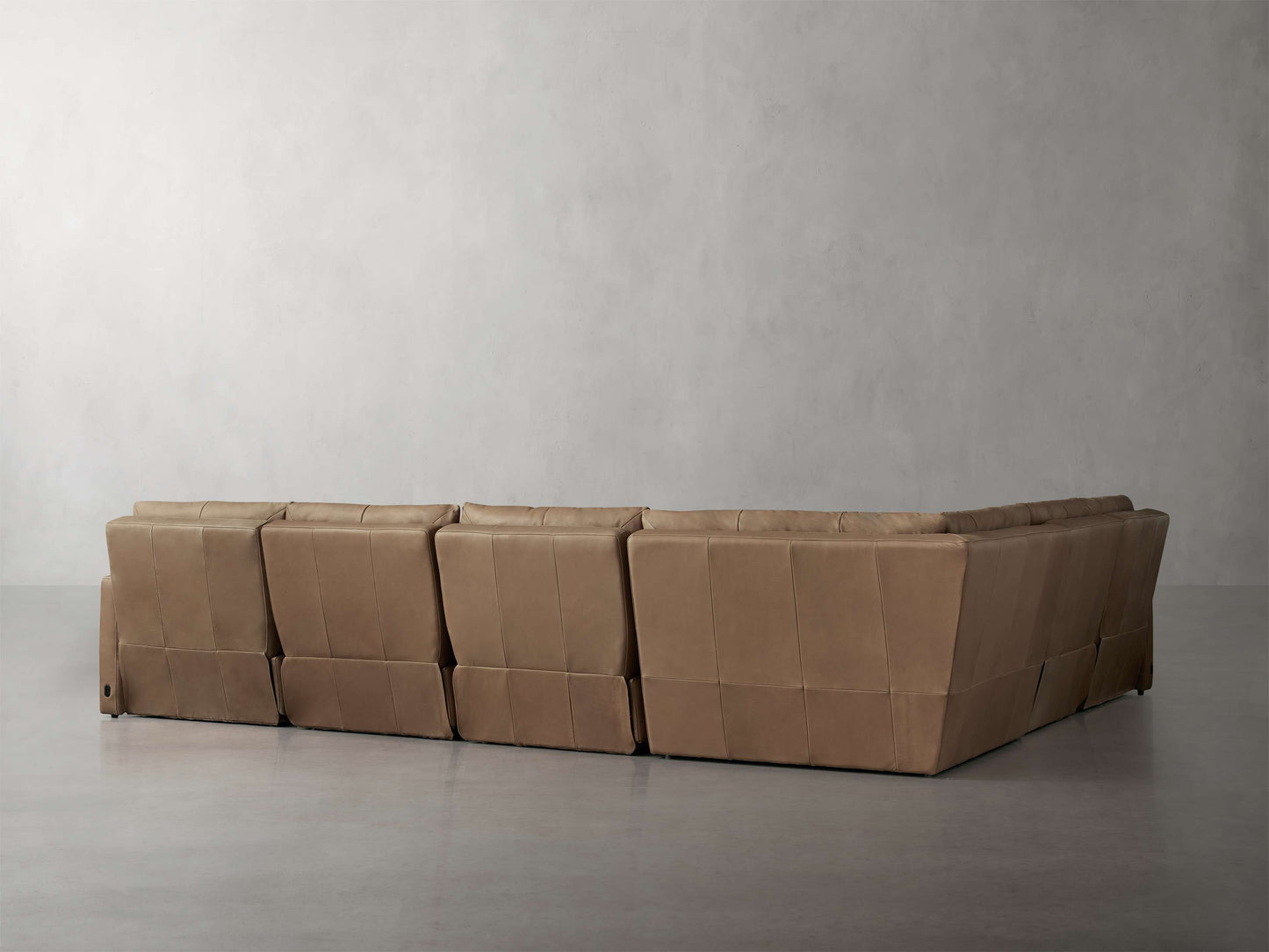 Rowland Tailored Leather Six-Piece Motion Sectional