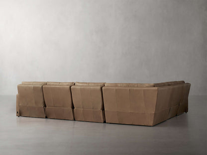 Rowland Tailored Leather Six-Piece Motion Sectional