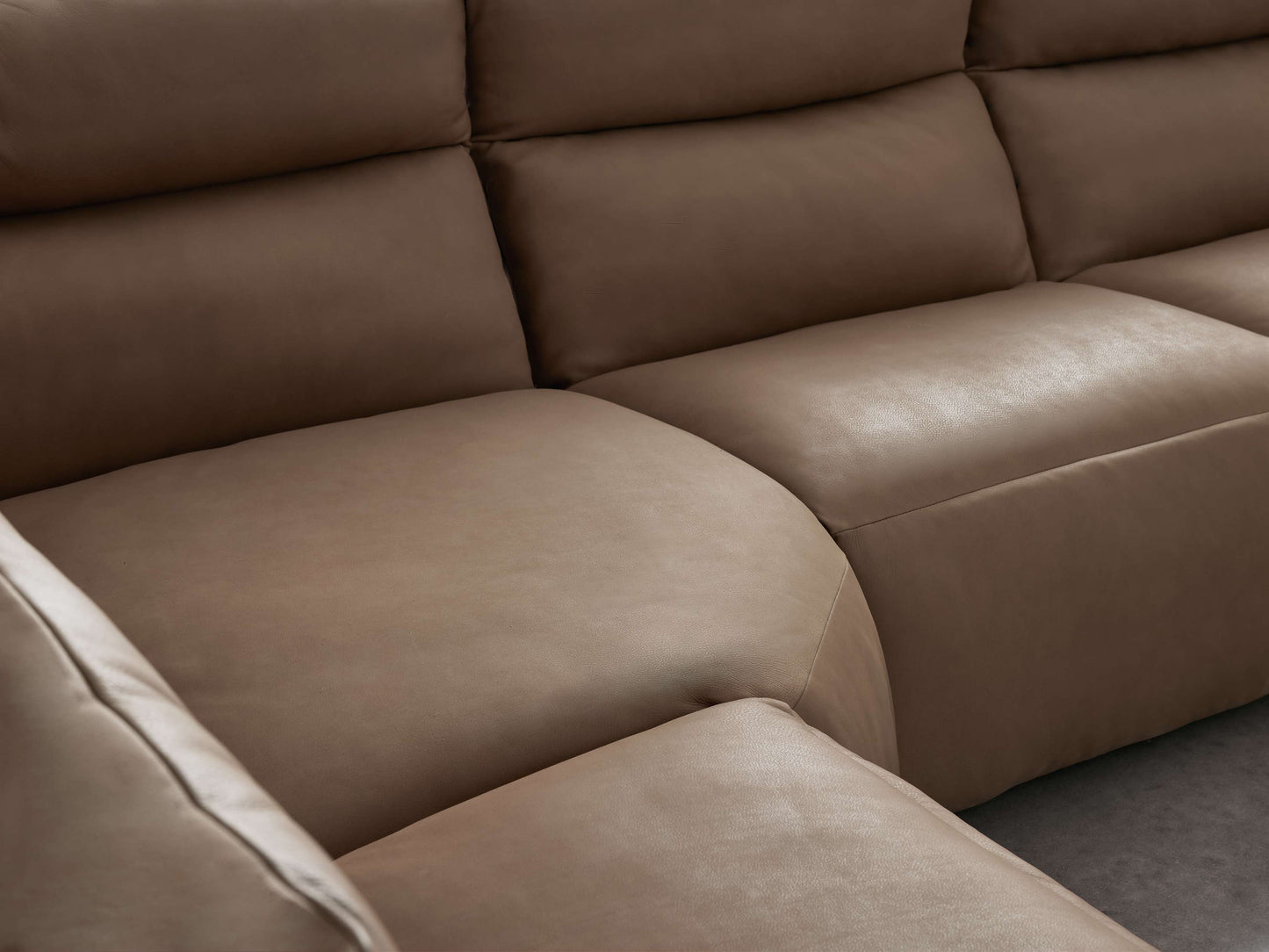 Rowland Tailored Leather Six-Piece Motion Sectional
