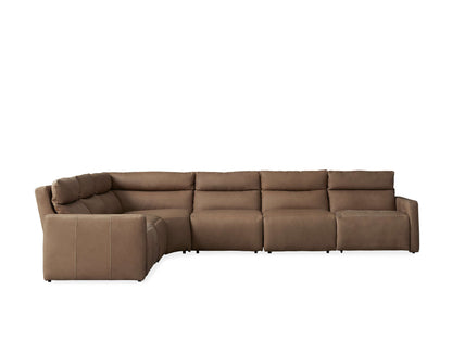 Rowland Tailored Leather Six-Piece Motion Sectional