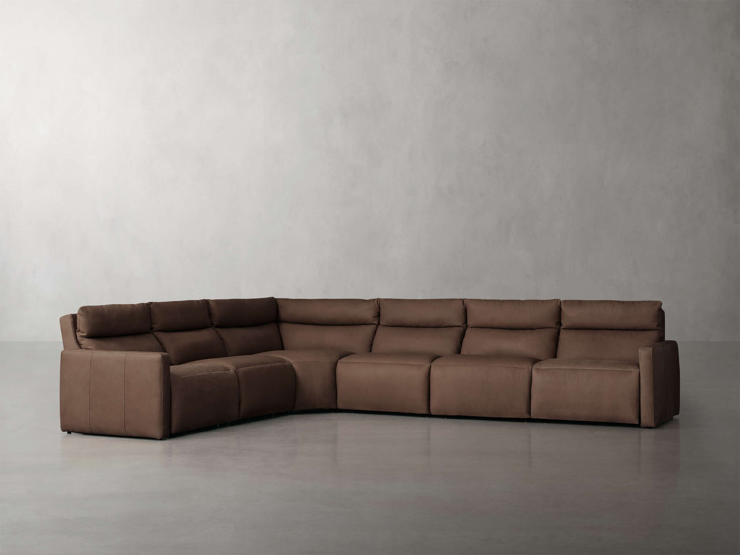 Rowland Tailored Leather Six-Piece Motion Sectional