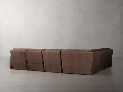Rowland Tailored Leather Six-Piece Motion Sectional