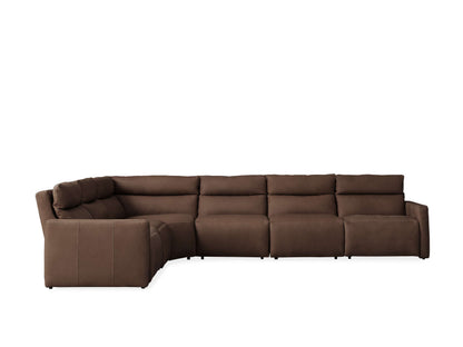 Rowland Tailored Leather Six-Piece Motion Sectional
