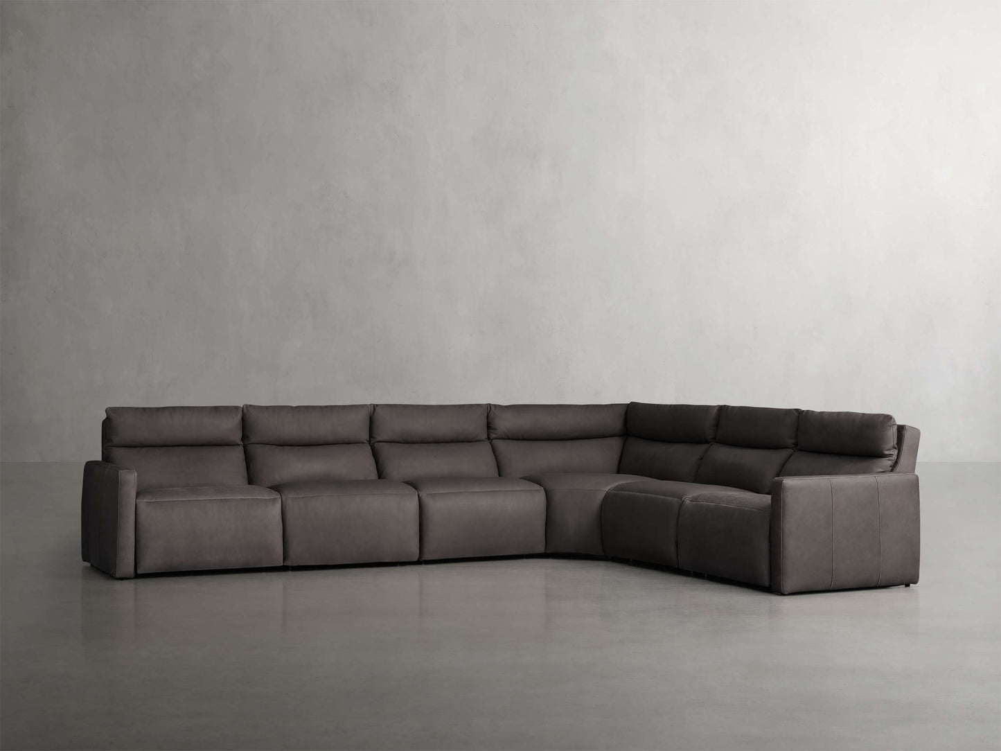 Rowland Tailored Leather Six-Piece Motion Sectional