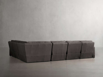 Rowland Tailored Leather Six-Piece Motion Sectional