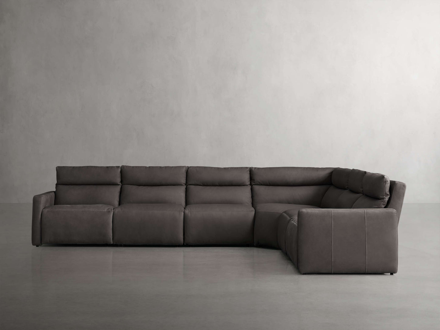 Rowland Tailored Leather Six-Piece Motion Sectional