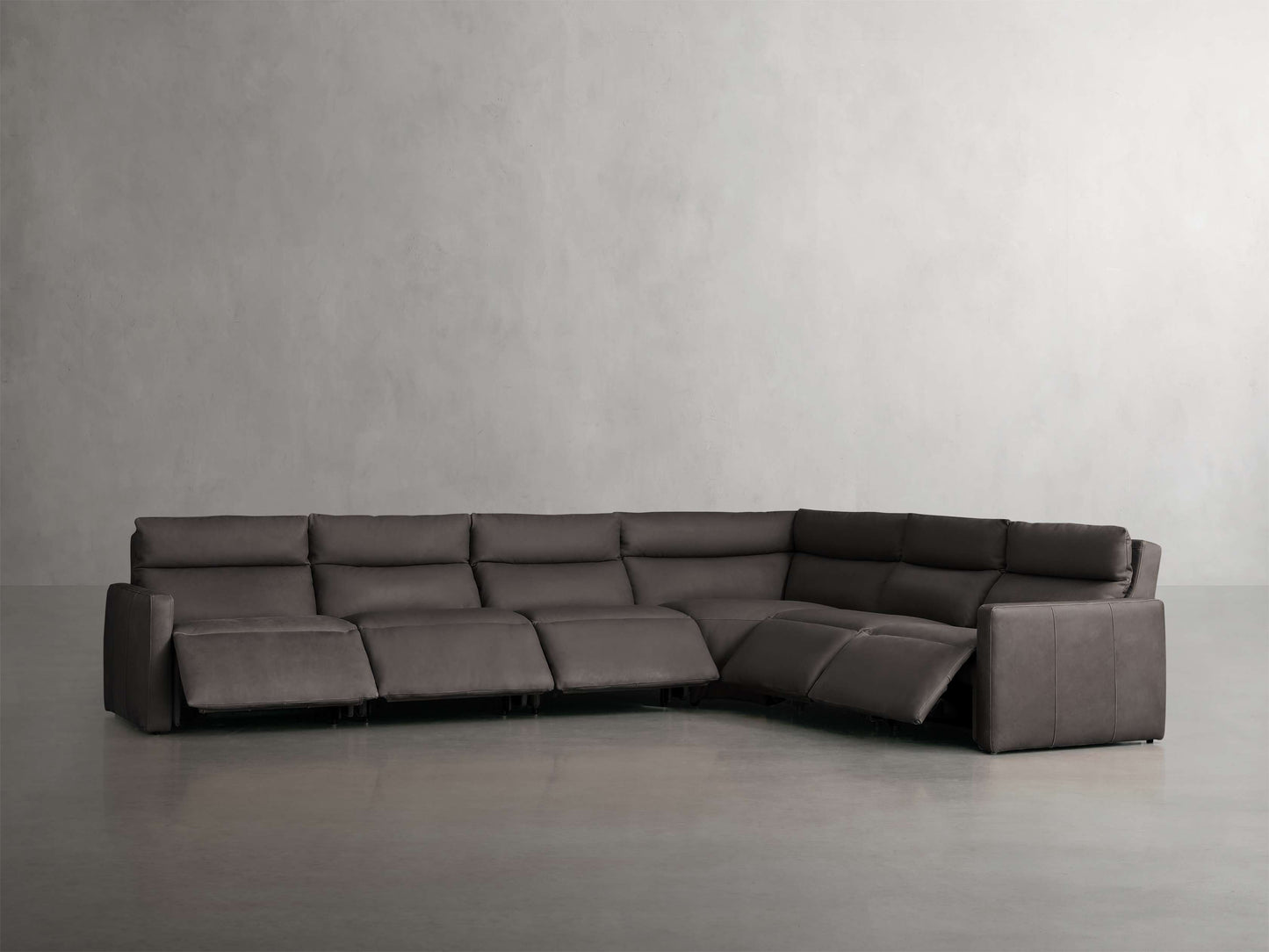 Rowland Tailored Leather Six-Piece Motion Sectional