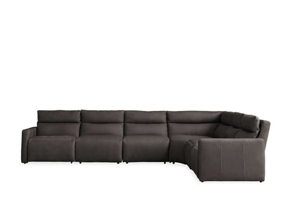 Rowland Tailored Leather Six-Piece Motion Sectional
