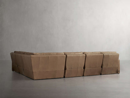 Rowland Tailored Leather Six-Piece Motion Sectional