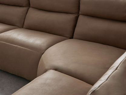 Rowland Tailored Leather Six-Piece Motion Sectional