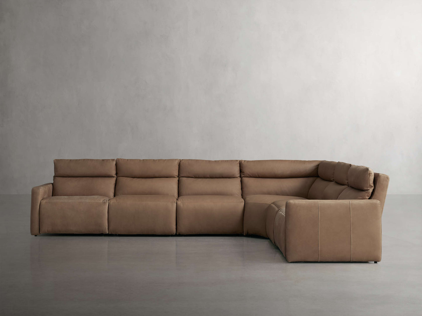 Rowland Tailored Leather Six-Piece Motion Sectional