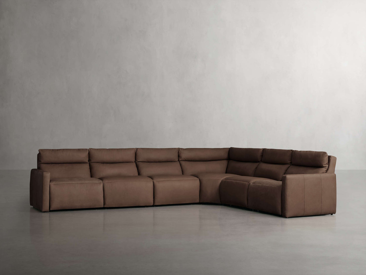 Rowland Tailored Leather Six-Piece Motion Sectional