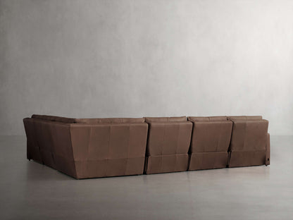Rowland Tailored Leather Six-Piece Motion Sectional