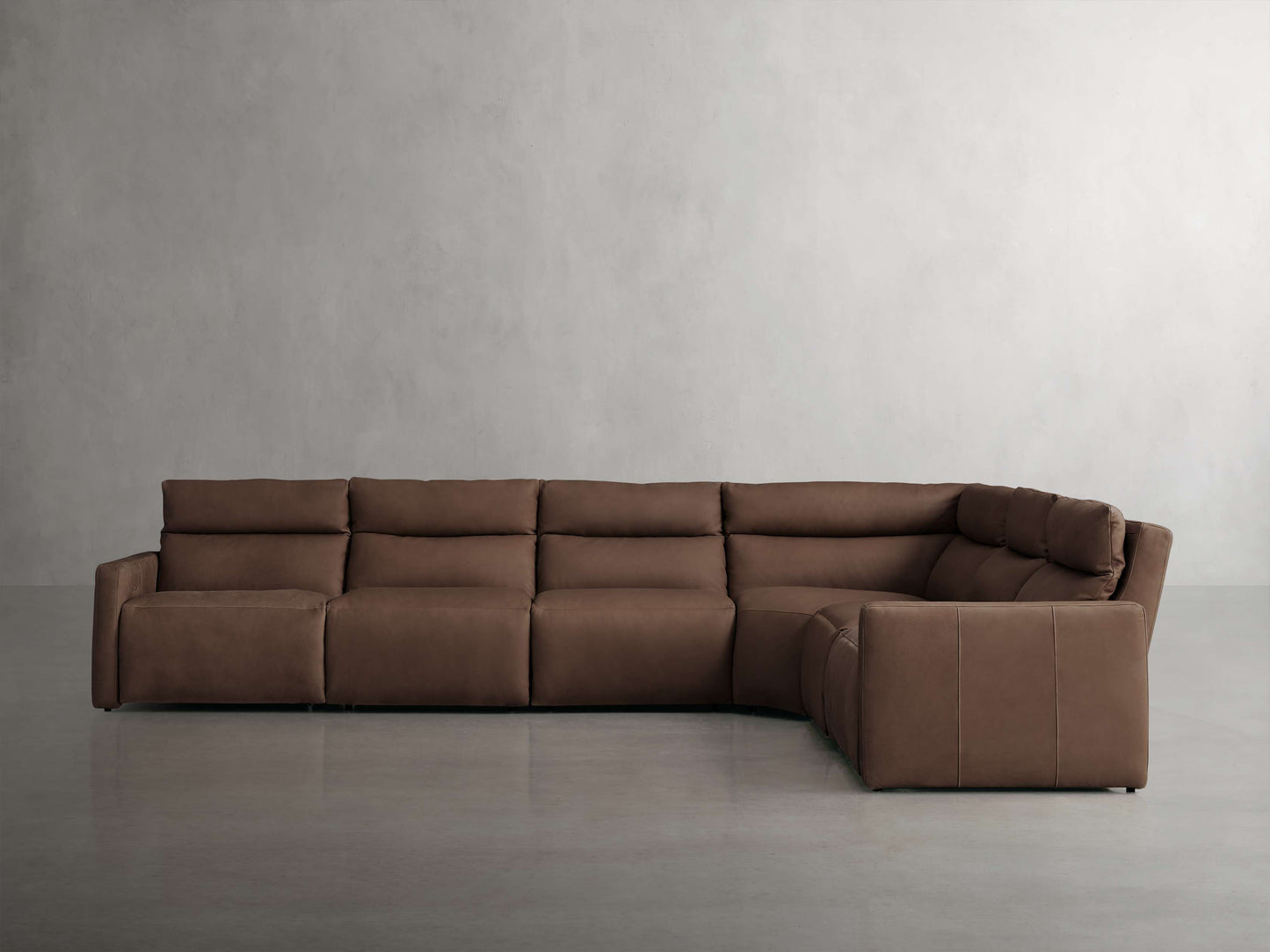 Rowland Tailored Leather Six-Piece Motion Sectional